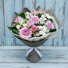 Букет цветов из:  Герберы, Альстромерии и Хризантемы #REPLACE_PRED# Великоархангельском