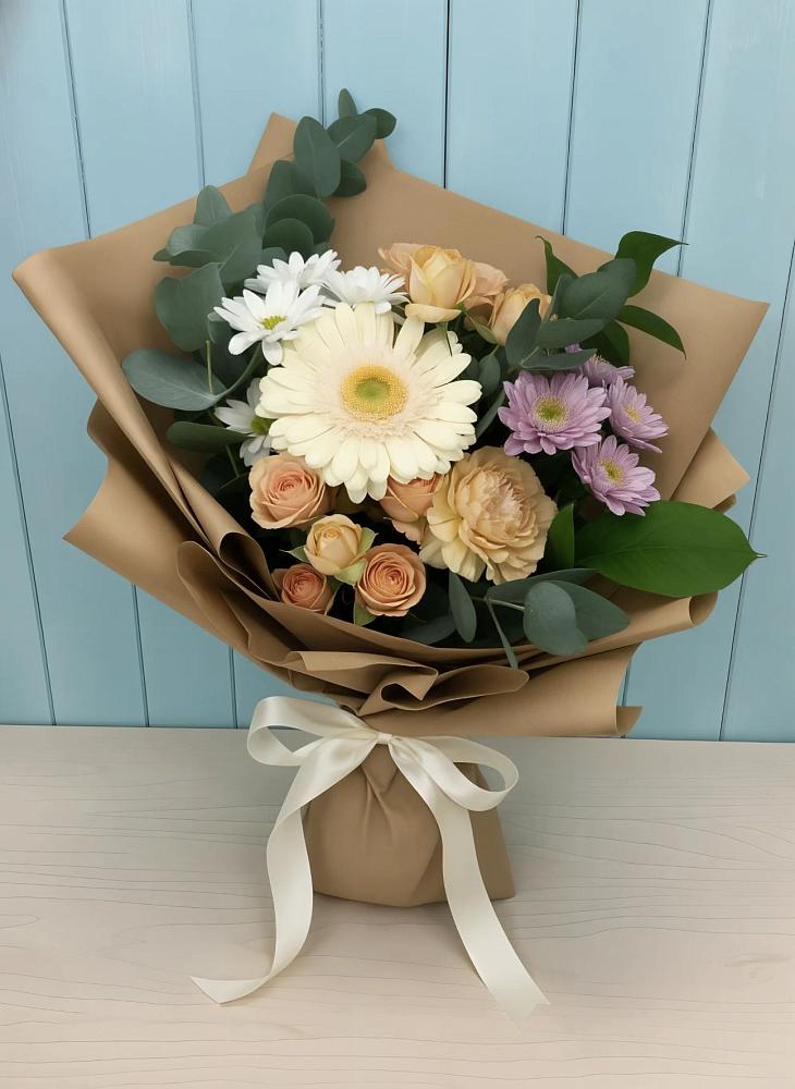 Букет цветов из: Герберы и Хризантемы в Великоархангельском