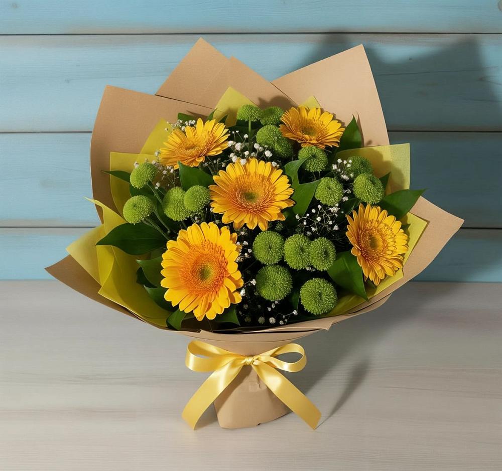 Букет цветов из: Герберы и Хризантемы в Великоархангельском