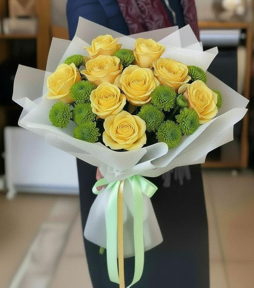 Букет цветов из: Хризантемы и Розы в Великоархангельском