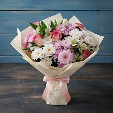 Букет цветов из:  Хризантемы, Альстромерии и Розы в Великоархангельском