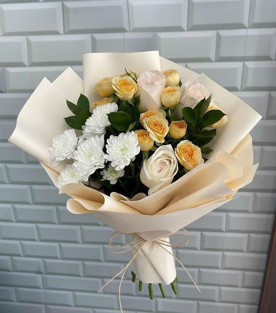 Букет цветов из: Розы и Хризантемы в Великоархангельском