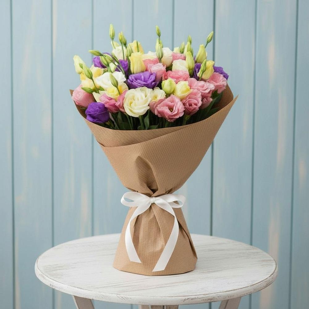 Букет цветов из: Лизиантусы в Великоархангельском