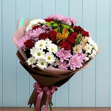 Букет цветов из:  Розы, Хризантемы и Альстромерии в Великоархангельском