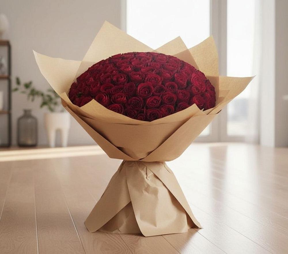 Букет 101 Красная роза в Великоархангельском