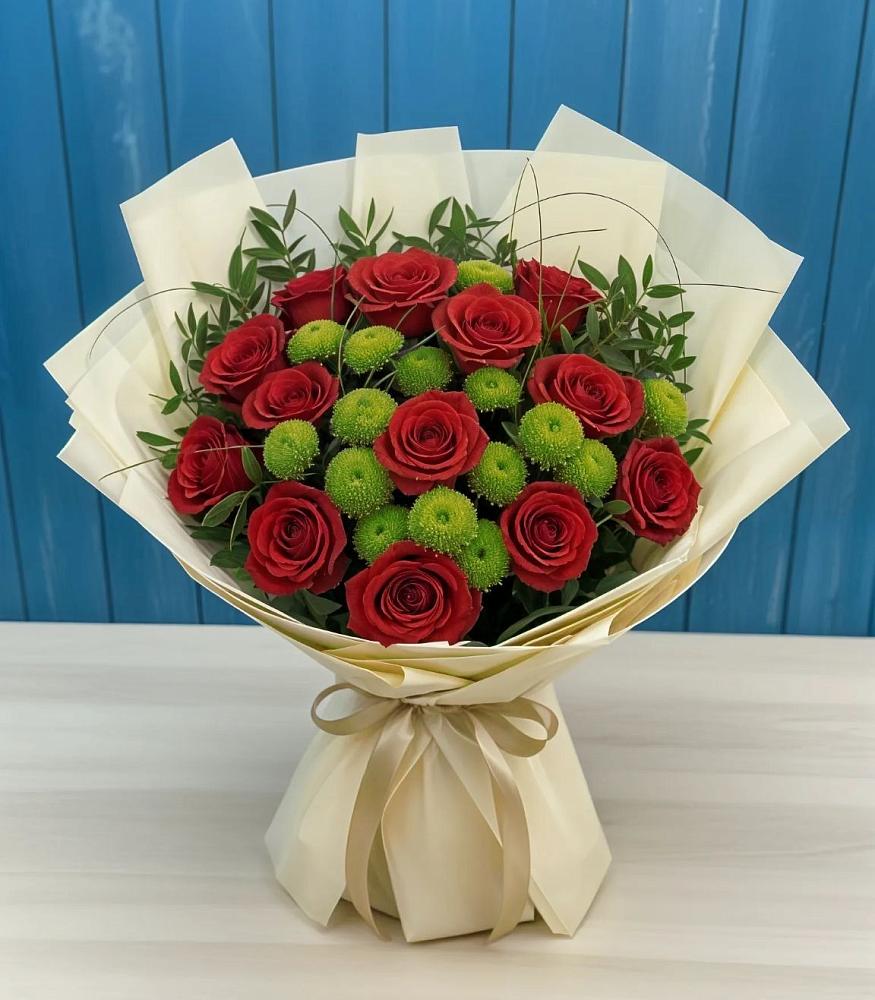 Букет цветов из: Розы и Хризантемы в Великоархангельском