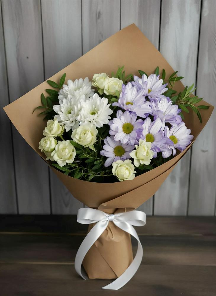 Букет цветов из: Хризантемы и Розы в Великоархангельском