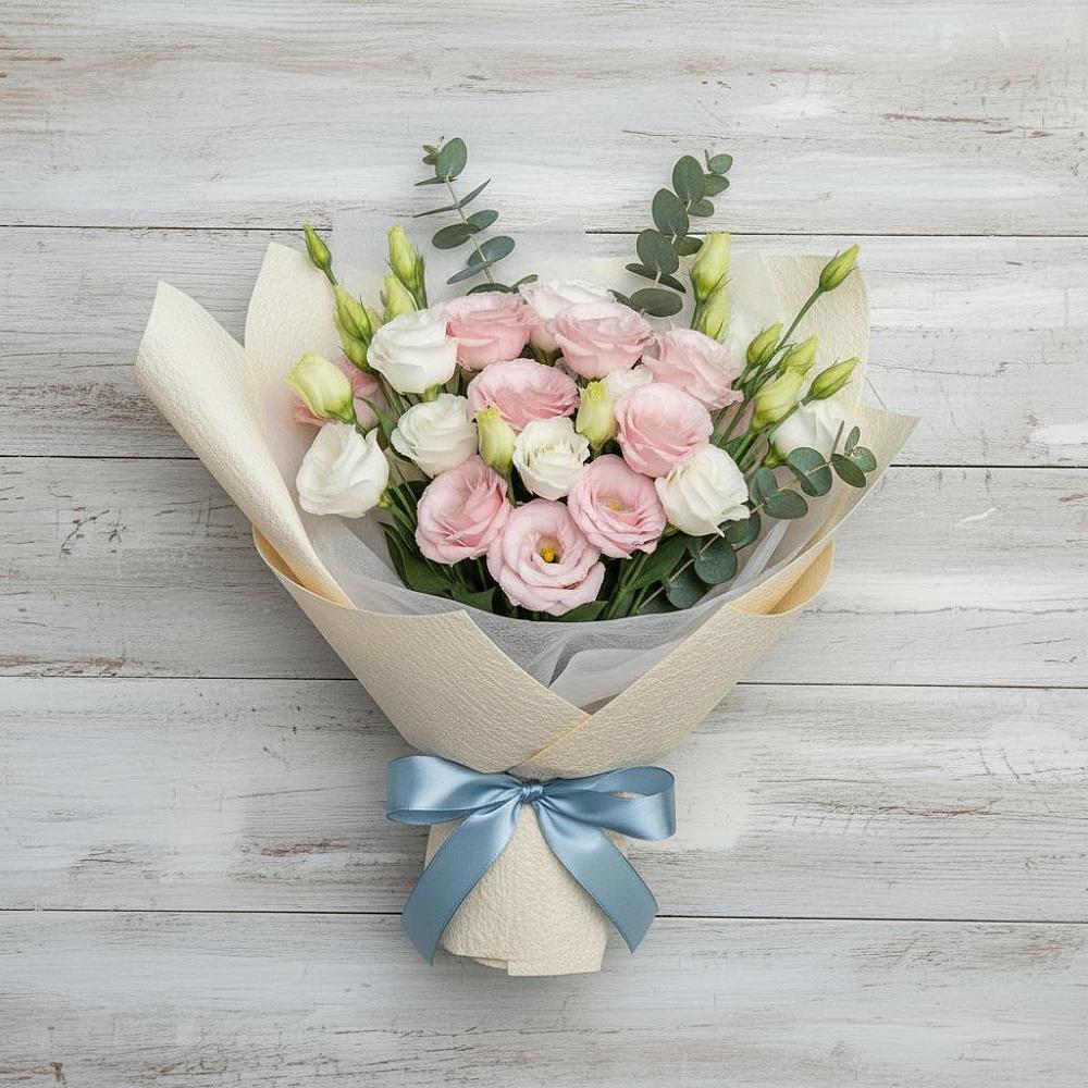 Букет цветов из: Лизиантусы в Великоархангельском